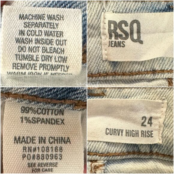 RSQ Curvy High Rise Light Tie Dye Acid Wash Jeans Size 24 - Picture 4 of 4